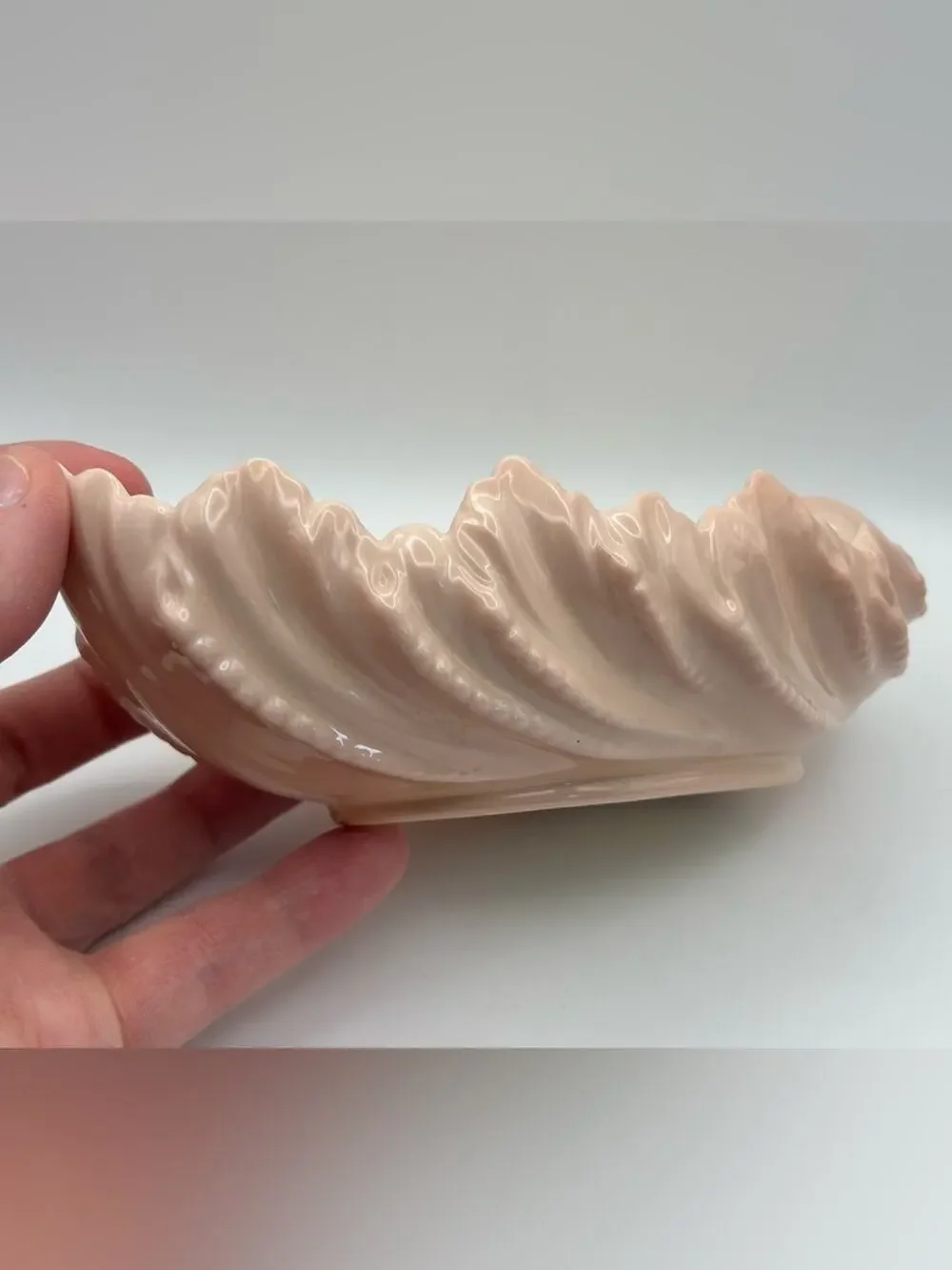 Vintage Lenox Acanthus Leaf or Scalloped Shell Trinket Dish in Shell Pink
